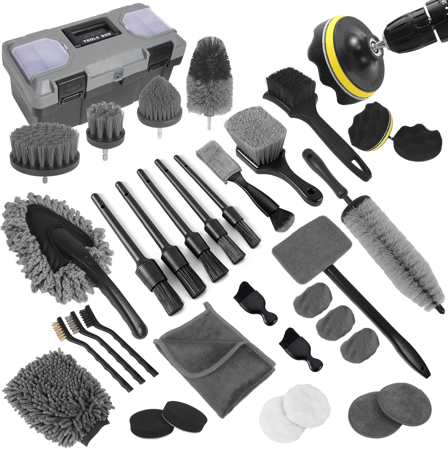 Interior Detailing Kit - Auto-Detailing-Set, 36-teiliges Professionelles Autoreinigungsset für Innenraum,